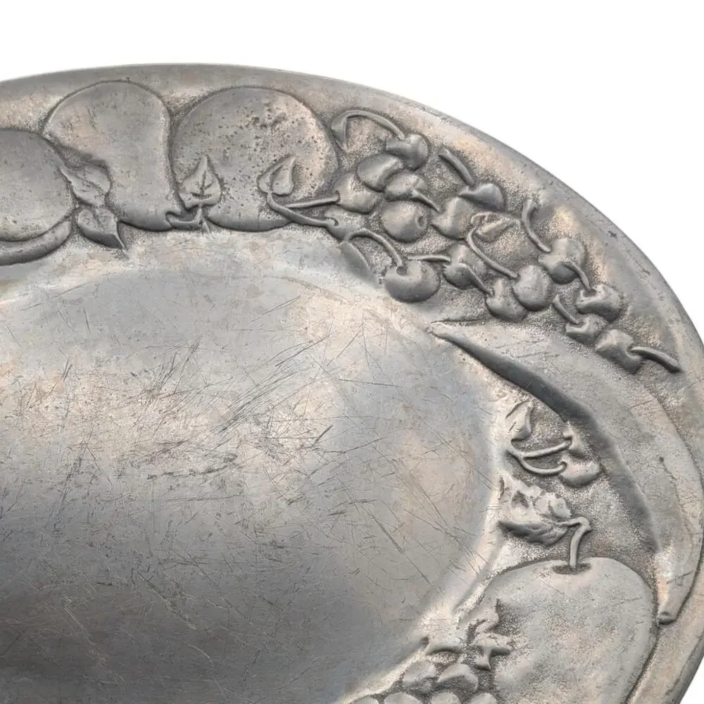 Vintage Wilton Armetale RWP Fruit Relief Oval Serving Platter‎ Tray Pewter Dish